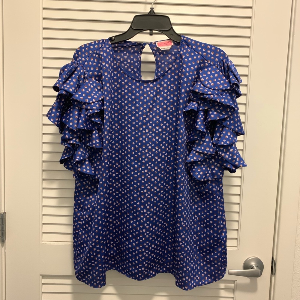 kate spade new york geo dot satin top